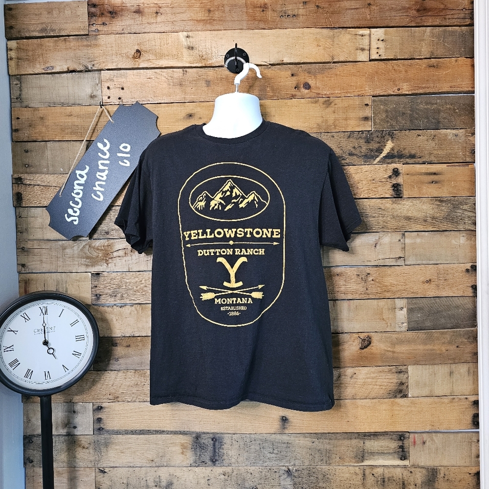 Yellowstone Dutton Ranch Montana Black T Shirt Size Large